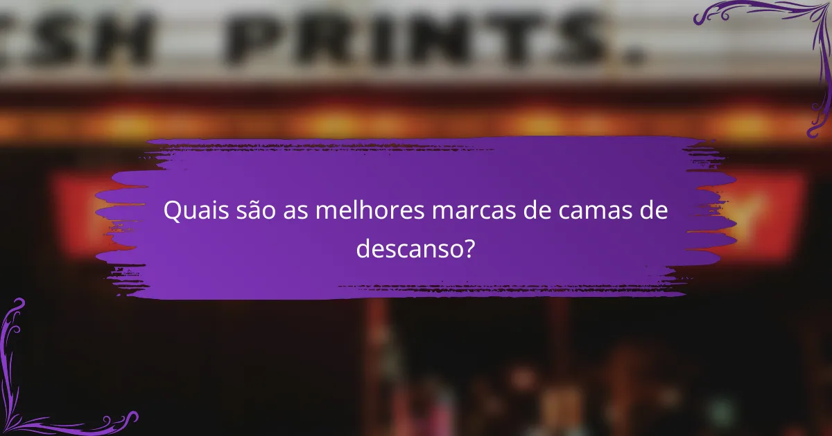 Quais são as melhores marcas de camas de descanso?